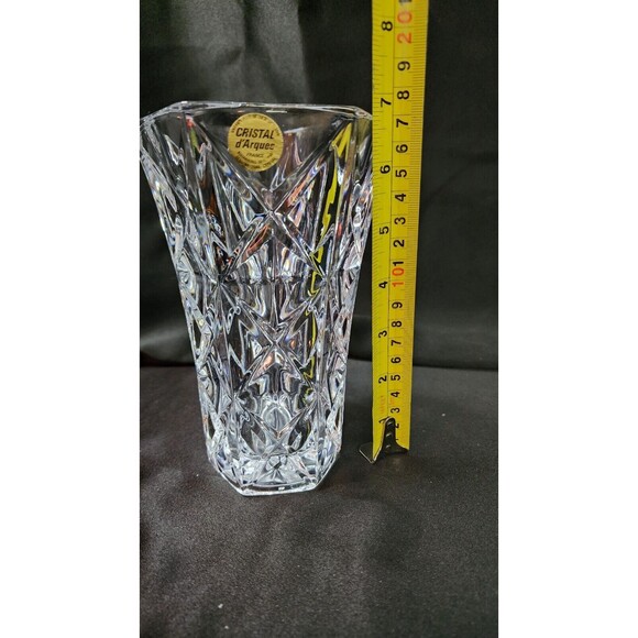 Cristal France Garanti Plus Vase Genuine Lead Crystal Star Pattern 5" - Picture 11 of 12